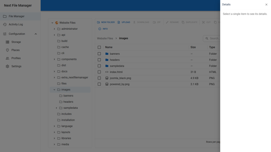 The info panel showing size, type, modified date, path and protection state for a selected file