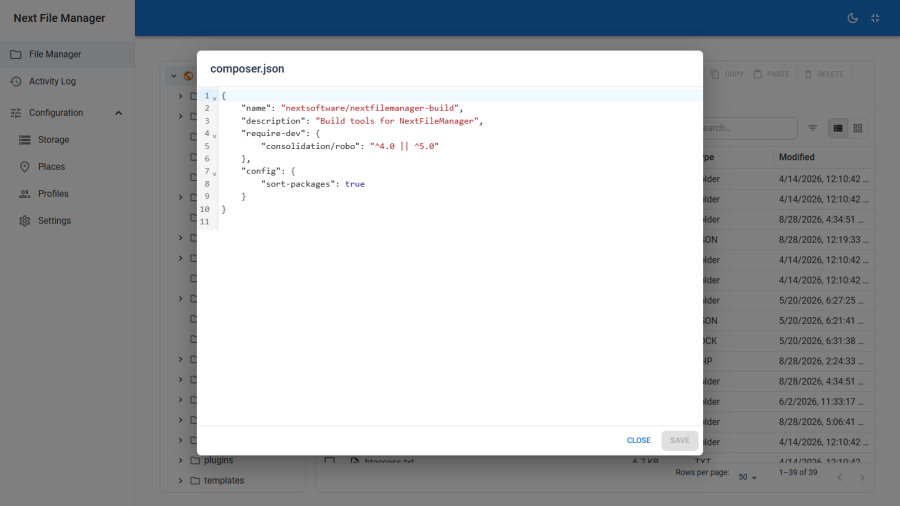 The text editor open on a PHP file with syntax highlighting