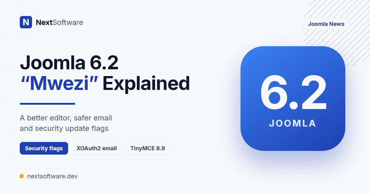 Joomla 6.2 "Mwezi" Explained: A Better Editor, Safer Email and Security Update Flags